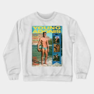 YOUNG ADONIS - Vintage Physique Muscle Male Model Magazine Cover Crewneck Sweatshirt